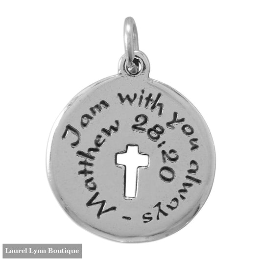 I am with you always Oxidized Charm - 74631 - Laurel Lynn Collection