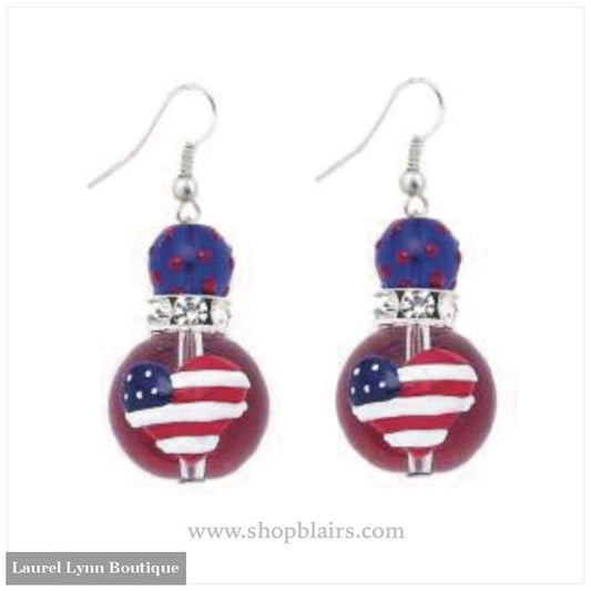 I Heart Usa Earrings #5306 - Kate & Macy Jewelry - Blairs Jewelry & Gifts