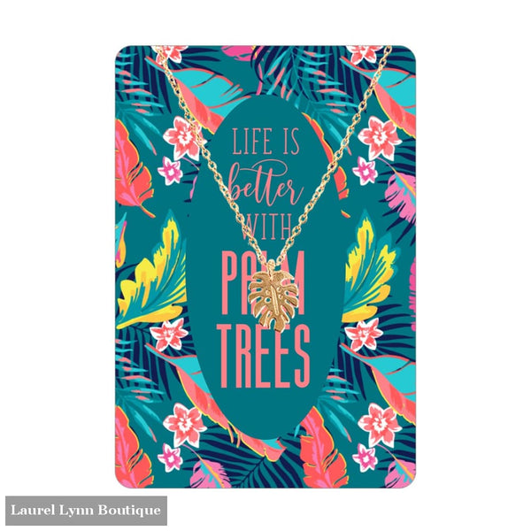 Life is Better Keepsake Necklace - VLJC-1520GD-PALM - Laurel Lynn Boutique