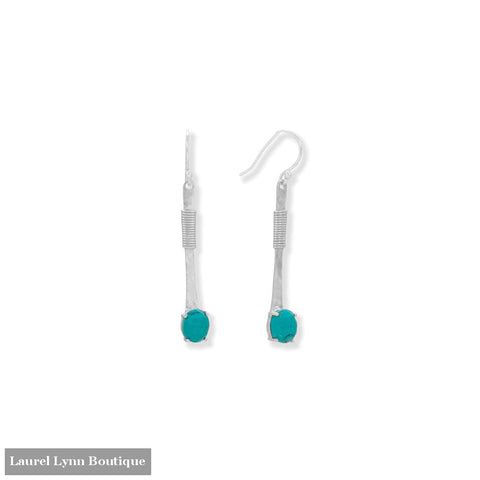 Long Wire Wrapped Turquoise Earrings - 66793 - Liliana Skye