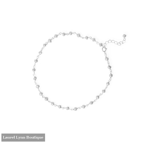 Midnight Magic! 9.5+1 Sterling Silver Beaded Anklet - 92165 - Liliana Skye