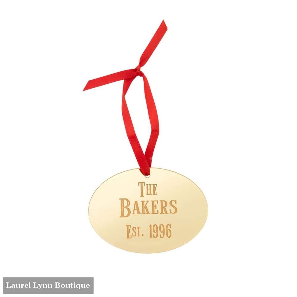 Oval Mirrored Acrylic Ornament - Gold Mirror - Wholesale Boutique - Blairs Jewelry & Gifts