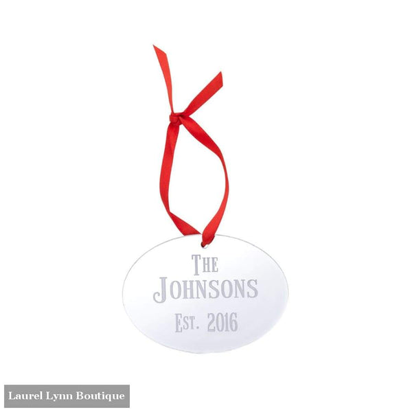 Oval Mirrored Acrylic Ornament - Silver Mirror - Wholesale Boutique - Blairs Jewelry & Gifts