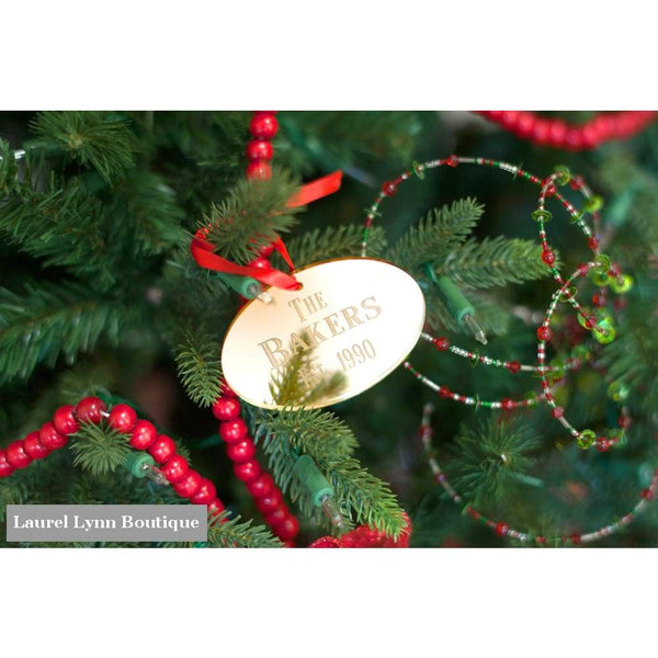 Oval Mirrored Acrylic Ornament - Wholesale Boutique - Blairs Jewelry & Gifts