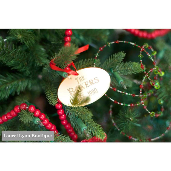 Oval Mirrored Acrylic Ornament - Wholesale Boutique - Blairs Jewelry & Gifts
