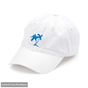 Palm Tree Embroidered White Cap - M190VL-WHT-PALMS - Viv & Lou