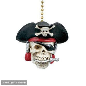 Pirate Skull Fan Pull #294 - Clementine Design - Blairs Jewelry & Gifts