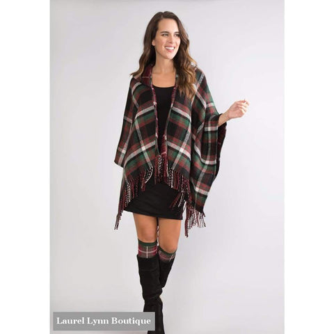 Plaid To Meet You Hooded Wrap - Select A Color - Simply Noelle - Blairs Jewelry & Gifts