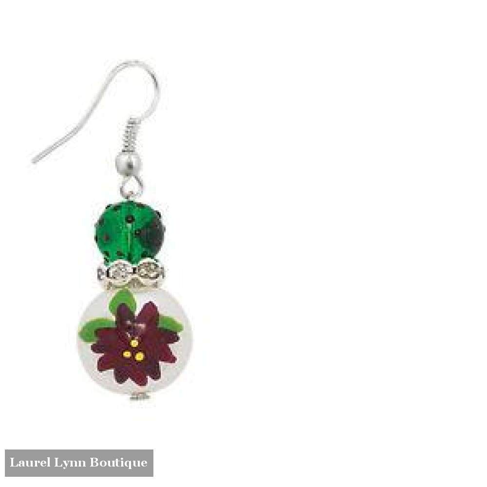 Poinsettia Pearl Earrings #5276 - Kate & Macy Jewelry - Blairs Jewelry & Gifts
