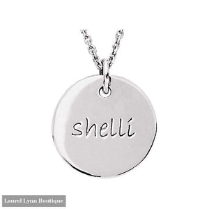 Posh Mommy Medium Disc Pendant - Sterling Silver / January / Bradley Hand - 0C9F - Stuller - Blairs Jewelry & Gifts