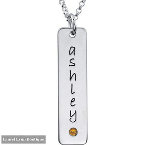 Posh Mommy Tall Tag Pendant - 14K White / January / Bradley Hand - 5216 - Stuller - Blairs Jewelry & Gifts