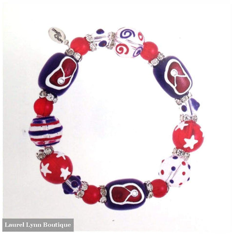 Red White Blue Flip Flops #5265 - Kate & Macy Jewelry - Blairs Jewelry & Gifts