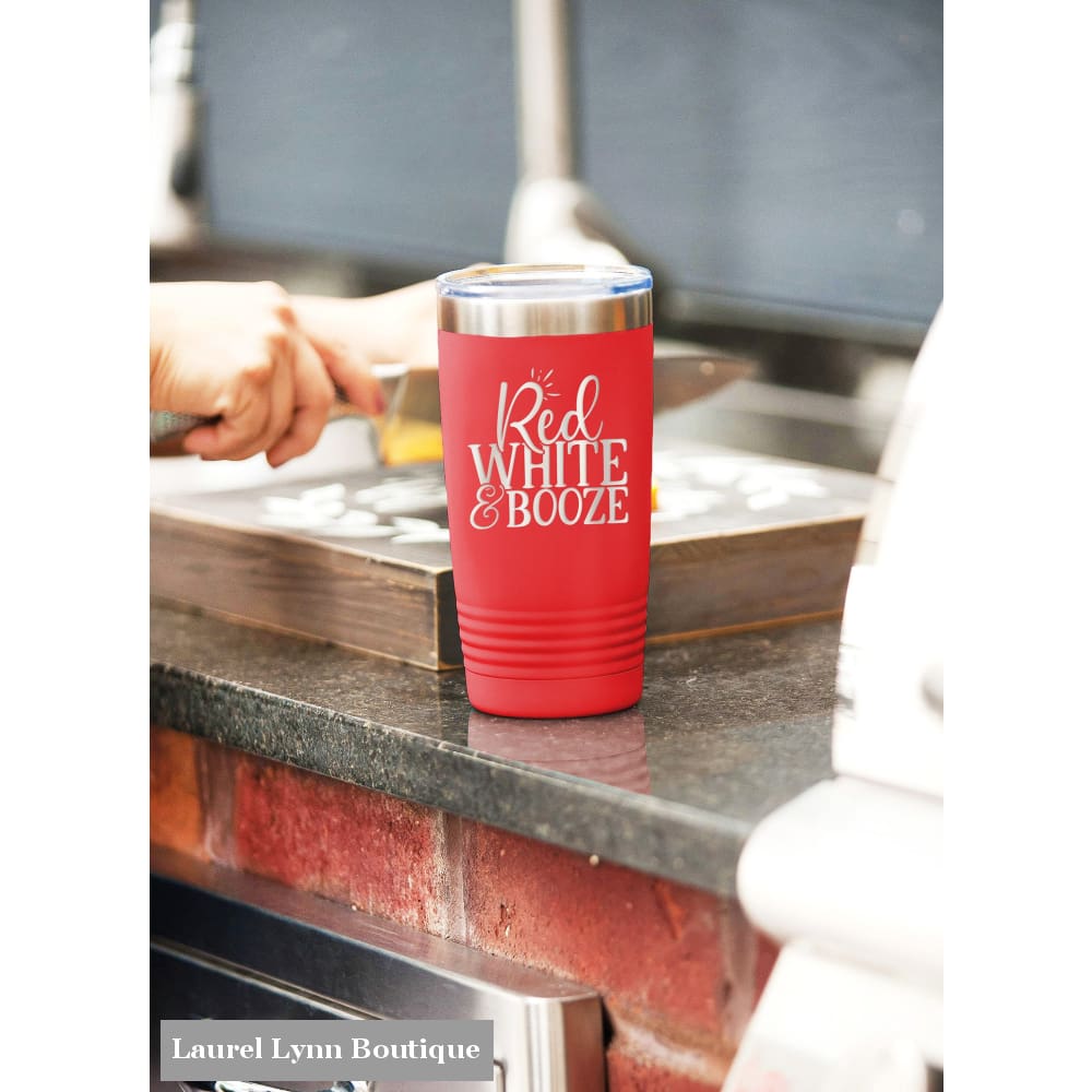 Red White & Booze Red 20oz Insulated Tumbler - TWB20-BOOZE-RED - Viv & Lou