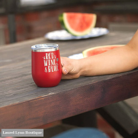 Red Wine & Blue Wine Tumbler - TWB12-REDWINE-RED - Viv & Lou