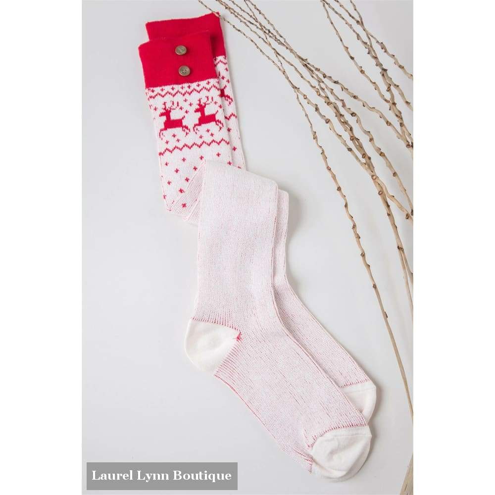 Reindeer Boot Socks - Simply Noelle - Blairs Jewelry & Gifts