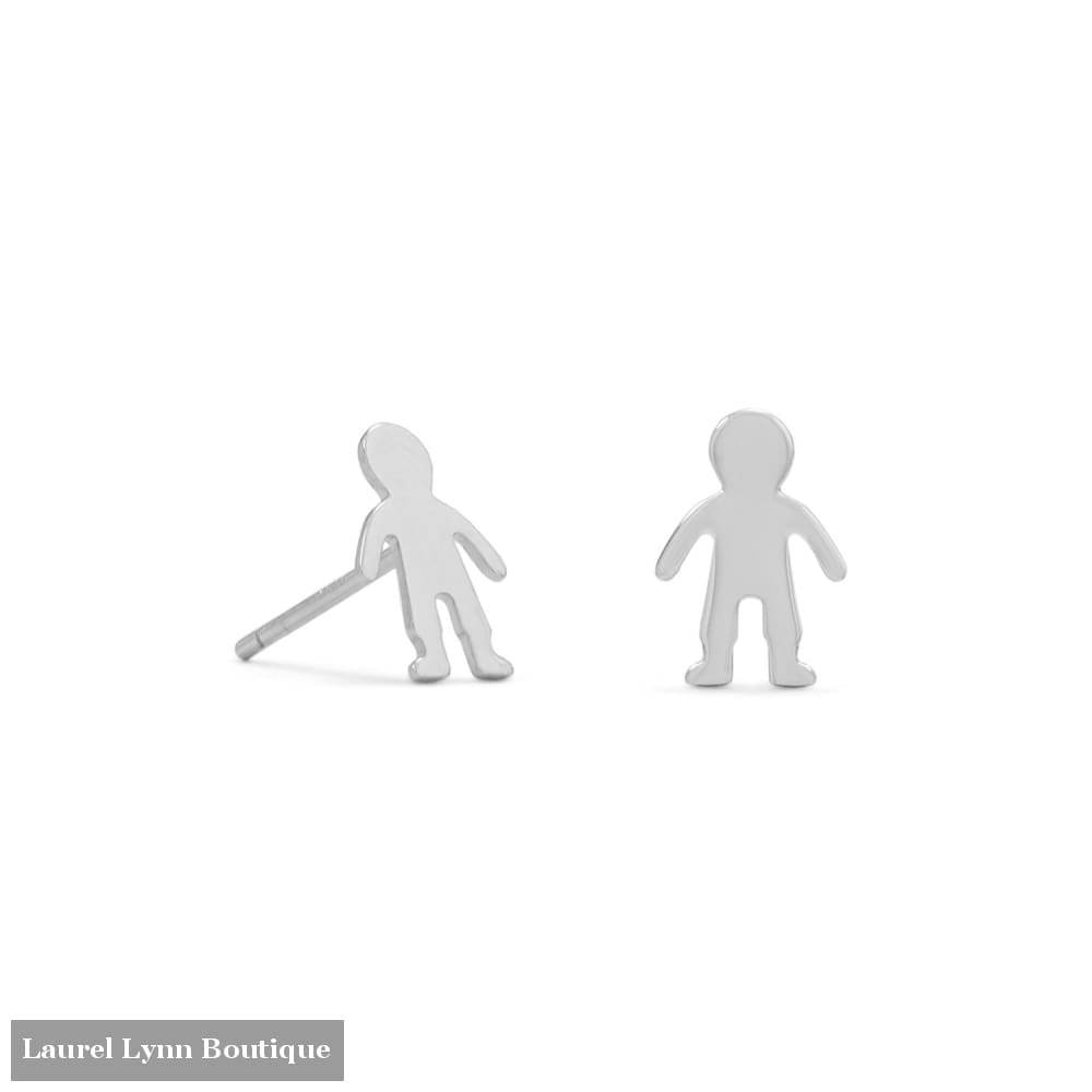 Rhodium Plated Boy Studs - Liliana Skye - Blairs Jewelry & Gifts