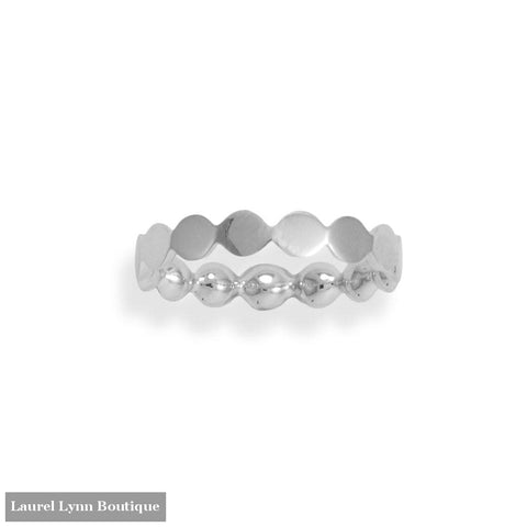 Rhodium Plated Dotted Band Ring - 83952-9 - Liliana Skye