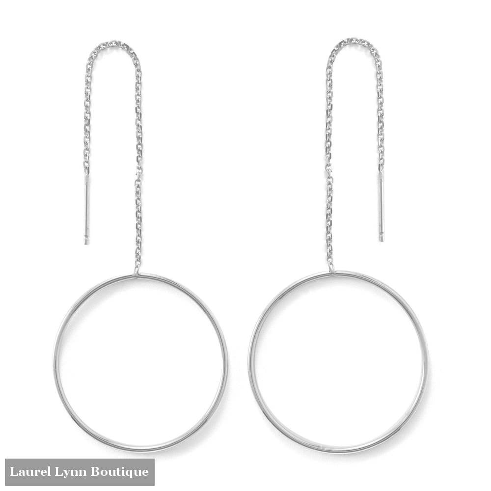 Rhodium Plated Open Circle Threader Earrings - Liliana Skye - Blairs Jewelry & Gifts