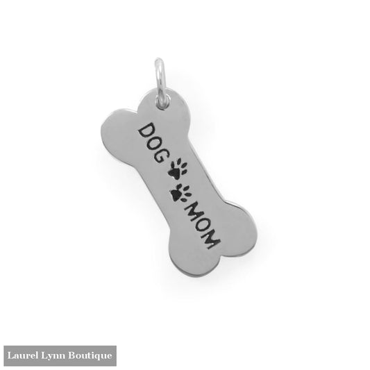 Rhodium Plated Sterling Silver Dog Mom Charm - 74531 - Liliana Skye