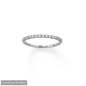 Rhodium Plated Thin Cz Ring - Laurel Lynn Collection - Blairs Jewelry & Gifts