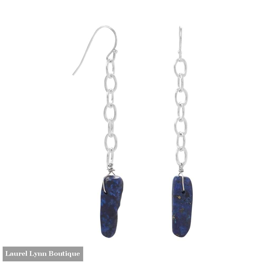 Silver Tone Lapis Spike Drop Earrings - Liliana Skye - Blairs Jewelry & Gifts