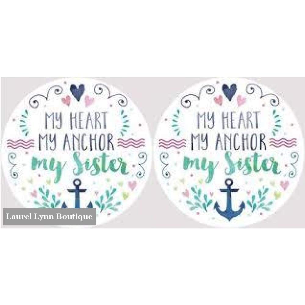 Sister Car Coaster Set #4054 - Clementine Design - Blairs Jewelry & Gifts