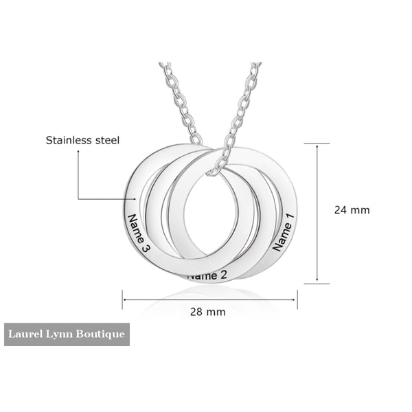 Stainless Steel 3 Name Mother’s Necklace - NE103036 - Jewelora