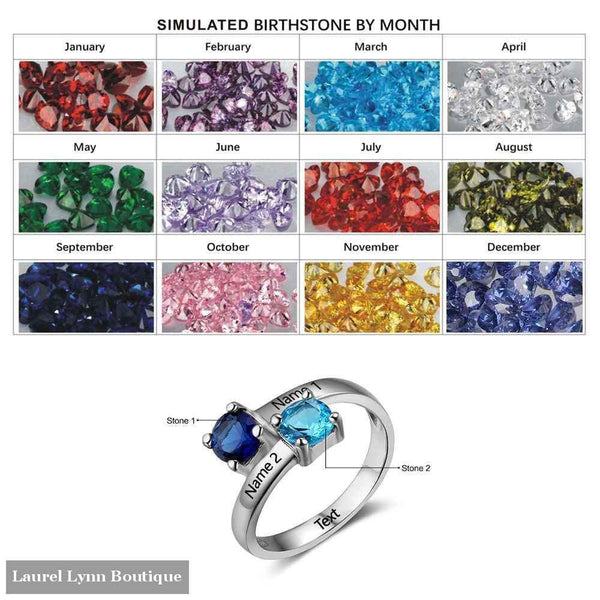 Sterling Silver Double Birthstone Ring - Jewelora - Blairs Jewelry & Gifts