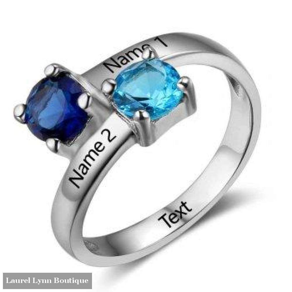 Sterling Silver Double Birthstone Ring - Jewelora - Blairs Jewelry & Gifts