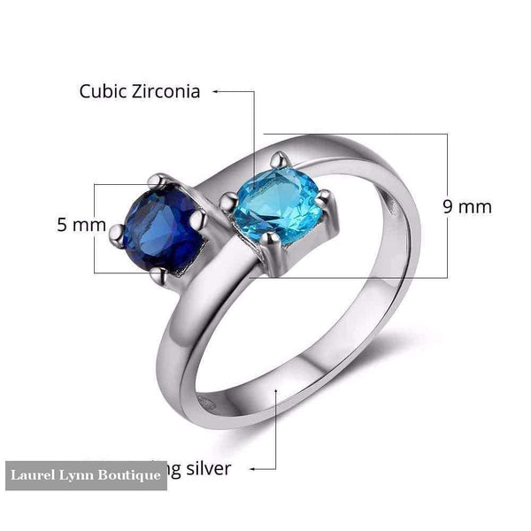 Sterling Silver Double Birthstone Ring - Jewelora - Blairs Jewelry & Gifts