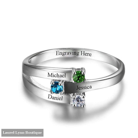 Sterling Silver 3 Stone Mothers Ring - Jewelora - Blairs Jewelry & Gifts
