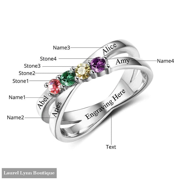Sterling Silver 4 Stone Mothers Ring - Jewelora - Blairs Jewelry & Gifts