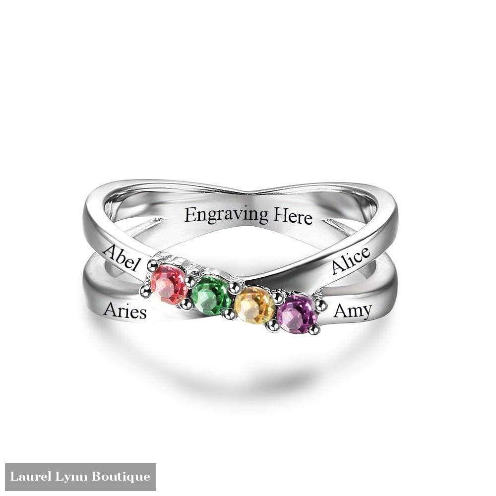Sterling Silver 4 Stone Mothers Ring - Jewelora - Blairs Jewelry & Gifts