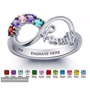 Sterling Silver 5 Stone Family Ring - Jewelora - Blairs Jewelry & Gifts