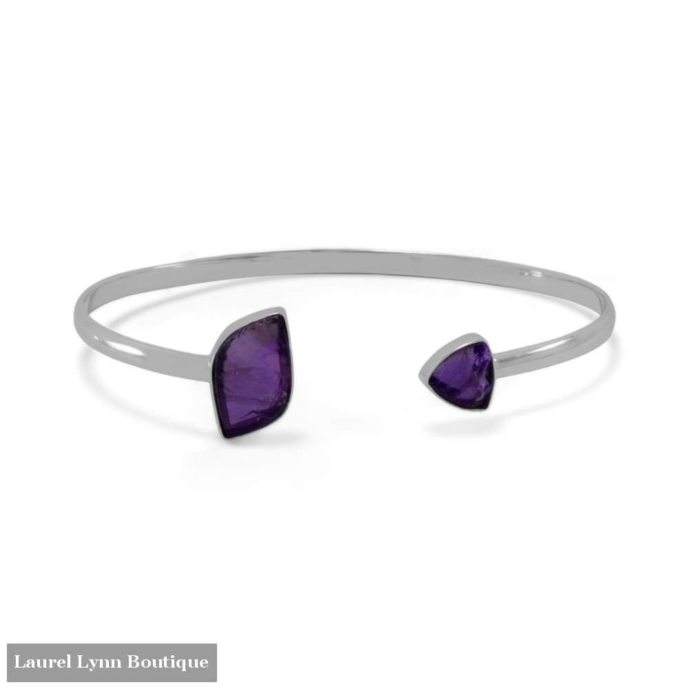 Sterling Silver Amethyst Open Cuff Bracelet - Liliana Skye - Blairs Jewelry & Gifts