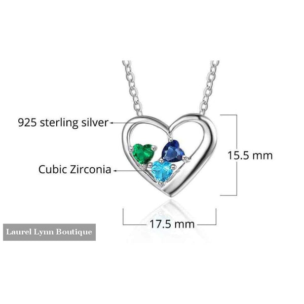 Sterling Silver Heart Mothers Necklace - Jewelora - Blairs Jewelry & Gifts