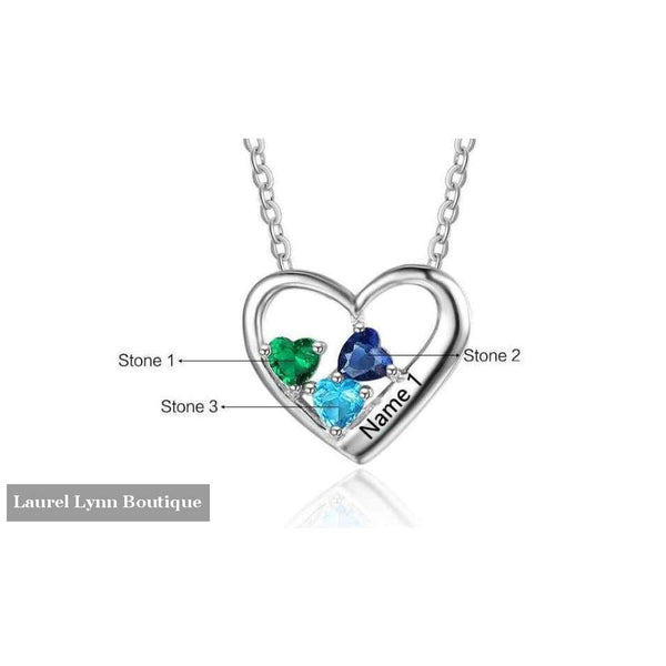 Sterling Silver Heart Mothers Necklace - Jewelora - Blairs Jewelry & Gifts