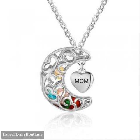 Sterling Silver Moon Mothers Necklace - Ne102635 - Jewelora