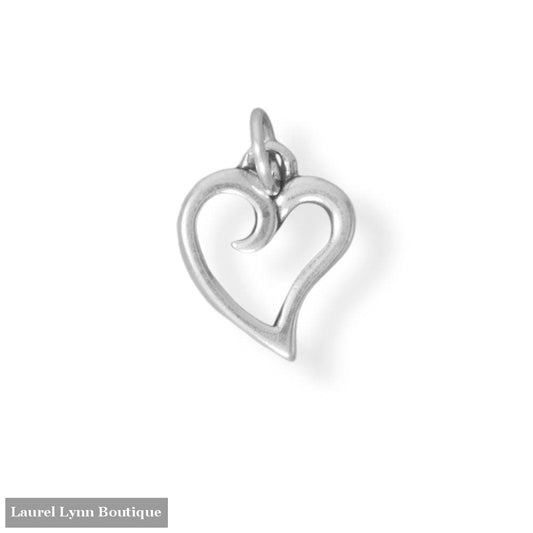 Stylized Heart Outline Charm - 74728 - Liliana Skye