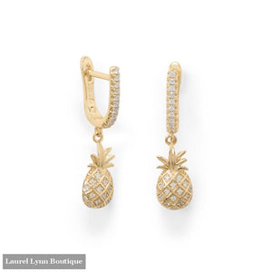 Summer Sweetness! Gold Plated Pineapple Earrings - 66420 - Liliana Skye