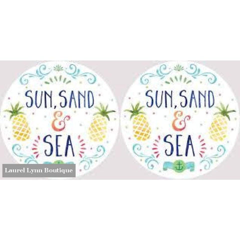 Sun Sand & Sea Car Coaster Set #4046 - Clementine Design - Blairs Jewelry & Gifts