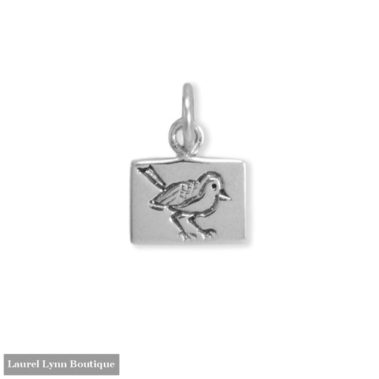 Sweet Oxidized Bird Tag Charm - 74781 - Liliana Skye