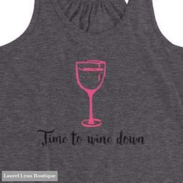 Time To Wine Down Flowy Racerback Tank - Printful - Blairs Jewelry & Gifts