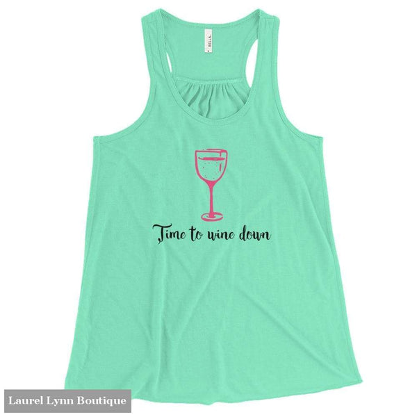 Time To Wine Down Flowy Racerback Tank - Mint / Xs - 2896131 - Printful - Blairs Jewelry & Gifts