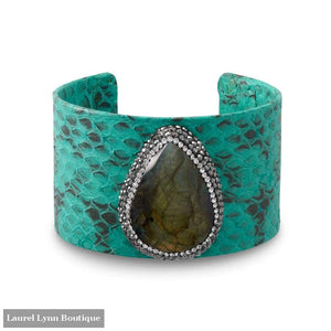 Turquoise Snakeskin And Labradorite Cuff Bracelet - Liliana Skye - Blairs Jewelry & Gifts