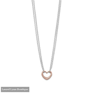 Two Tone Double Strand Open Heart Necklace - Liliana Skye - Blairs Jewelry & Gifts