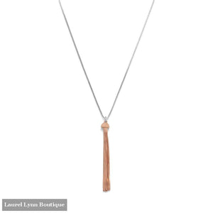 Two Tone Snake Chain Tassel Necklace - Liliana Skye - Blairs Jewelry & Gifts