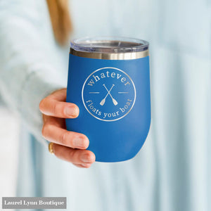 Whatever Floats Your Boat Royal Blue 12oz Insulated Tumbler - TWB12-FLOAT-RBLU - Viv & Lou